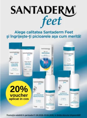 Promotie cu 20% voucher aplicat in cos la Santaderm 4Feet