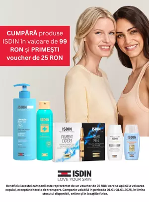 Promotie cu 25 lei voucher la Isdin