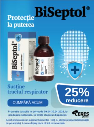 Promotie cu 25% reducere la BiSeptol Sirop Dacia Plant