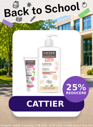 Promotie cu 25% reducere la Cattier - Back to School