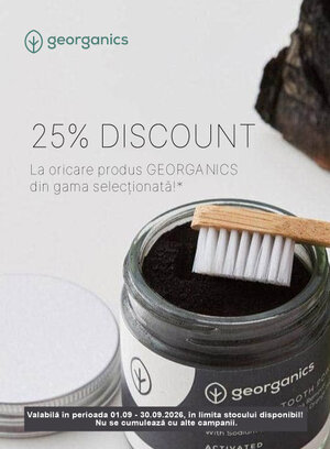 Promotie cu 25% reducere la Georganics