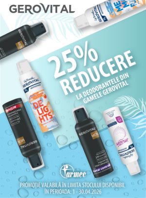 Promotie cu 25% reducere la Gerovital Deodorant