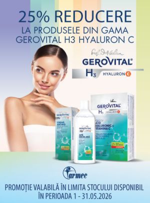 Promotie cu 25% reducere la Gerovital H3 Hyaluron C