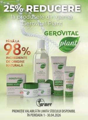 Promotie cu 25% reducere la Gerovital Plant