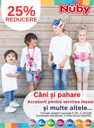 Promotie cu 25% reducere la Nuby