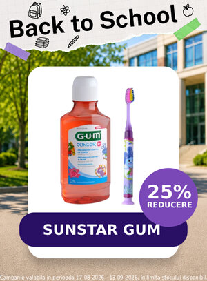 Promotie cu 25% reducere la Sunstar Gum - Back to School