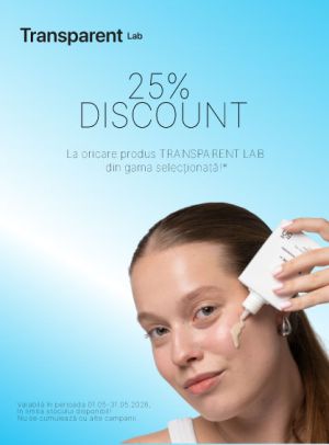 Promotie cu 25% reducere la Transparent Lab