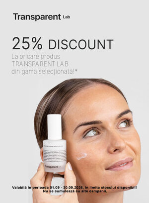 Promotie cu 25% reducere la Transparent Lab