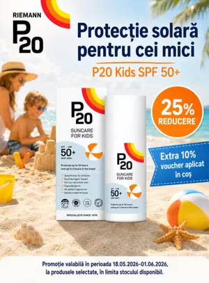 Promotie cu 25% reducere si extra 10% voucher aplicat in cos la Riemann P20 Kids
