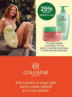 Promotie cu 25% voucher aplicat in cos la Collistar