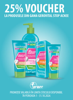 Promotie cu 25% voucher aplicat in cos la Gerovital Stop Acnee