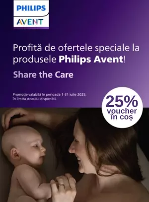 Promotie cu 25% voucher aplicat in cos la Philips Avent