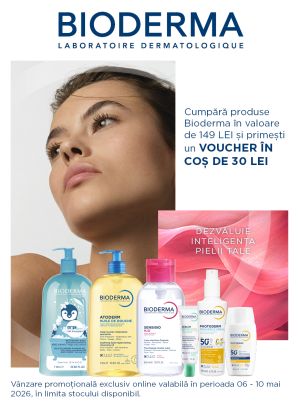 Promotie cu 30 lei voucher aplicat in cos la Bioderma