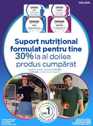 Promotie cu 30% reducere la al doilea produs Centrum 