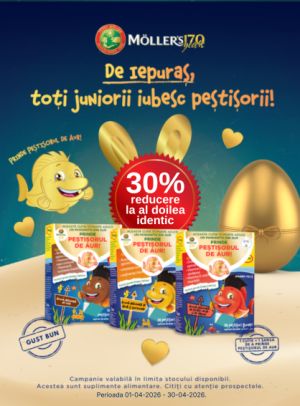 Promotie cu 30% reducere la al doilea produs identic la Mollers
