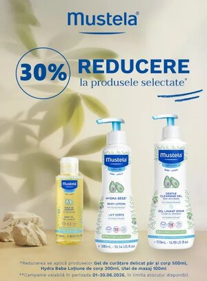 Promotie cu 30% reducere la Mustela
