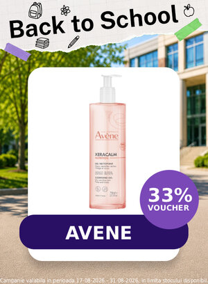 Promotie cu 33 lei voucher aplicat in cos la Avene - Back to School