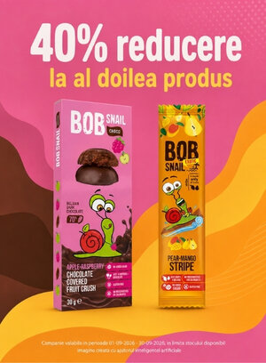 Promotie cu 40% reducere la al doilea produs Bob Snail