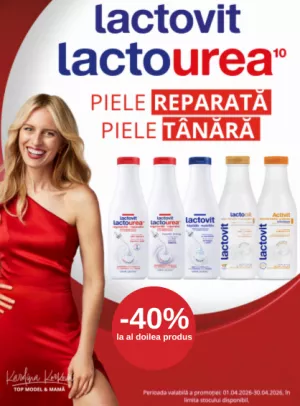 Promotie cu 40% reducere la al doilea produs Lactovit