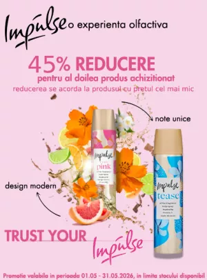 Promotie cu 45% reducere la al doilea produs Impulse