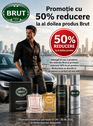 Promotie cu 50% reducere la al doilea produs Brut