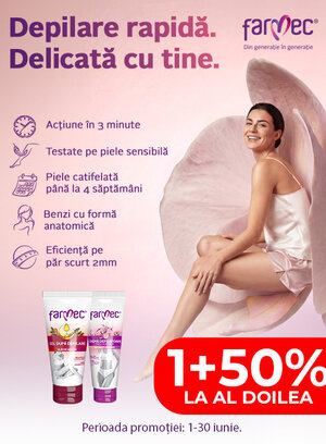 Promotie cu 50% reducere la al doilea produs Farmec