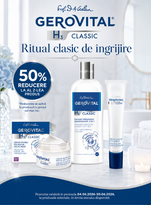 Promotie cu 50% reducere la al doilea produs Gerovital H3