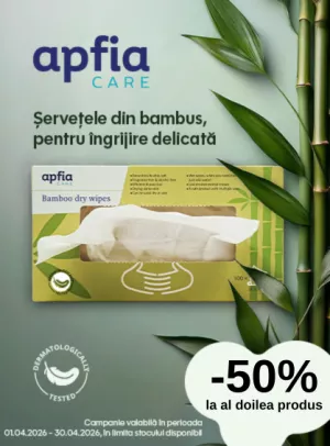 Promotie cu 50% reducere la al doilea produs identic Apfia Care Servetele uscate din bambus