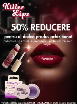Promotie cu 50% reducere la al doilea produs Killer Lips