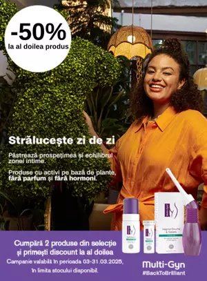 Promotie cu 50% reducere la al doilea produs la Multi-Mum si Multi-Gyn