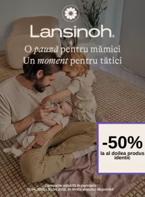 Promotie cu 50% reducere la al doilea produs Lansinoh Biberon
