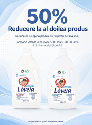 Promotie cu 50% Reducere la al doilea produs Lovela