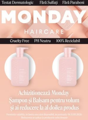 Promotie cu 50% reducere la al doilea produs Monday
