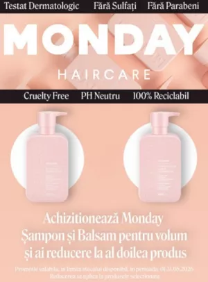 Promotie cu 50% reducere la al doilea produs Monday