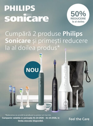 Promotie cu 50% reducere la al doilea produs Philips Sonicare