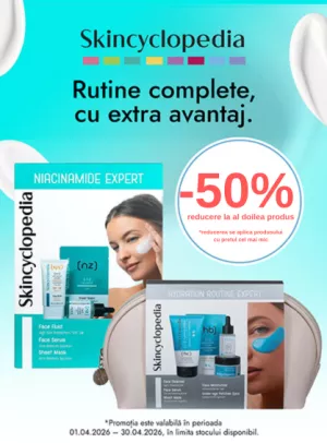 Promotie cu 50% reducere la al doilea produs Skincyclopedia