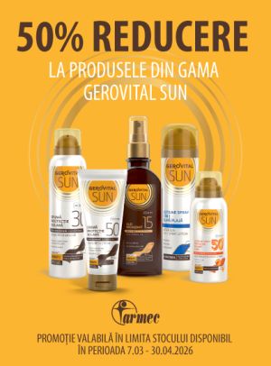 Promotie cu 50% reducere la Gerovital Sun