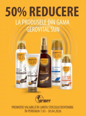 Promotie cu 50% reducere la Gerovital Sun
