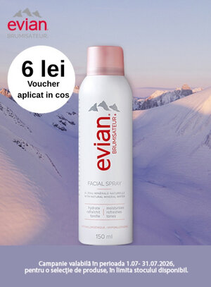 Promotie cu 6 lei voucher aplicat in cos la Evian