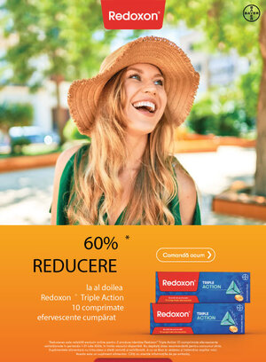 Promotie cu 60% reducere la a doua cutie Redoxon Triple Action