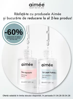 Promotie cu 60% reducere la al doilea produs Aimee