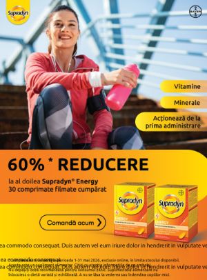 Promotie cu 60% reducere la al doilea produs Supradyn Energy