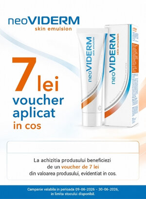 Promotie cu 7 lei voucher aplicat in cos la Neoviderm 