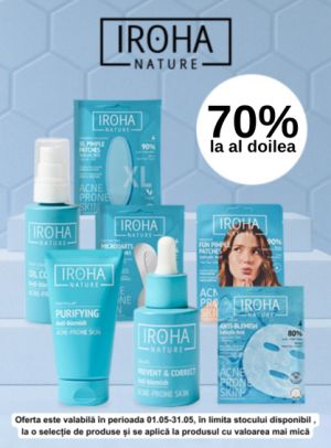 Promotie cu 70% reducere la al doilea produs Iroha