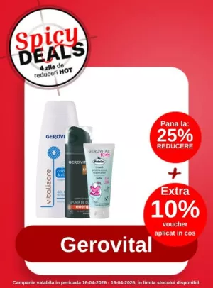 Promotie cu Extra 10% voucher aplicat in cos la Gerovital - Spicy Deals