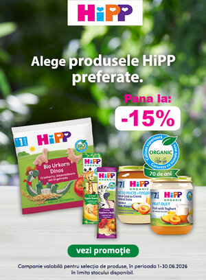 Promotie cu pana la 15% reducere la Hipp