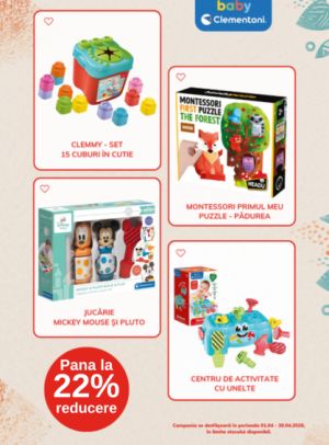 Promotie cu pana la 22% reducere la Clementoni