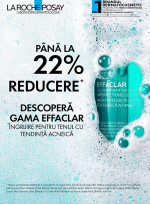 Promotie cu pana la 22% reducere la La Roche Posay Effaclar
