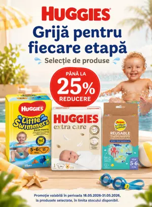 Promotie cu pana la 25% reducere la Huggies - Ziua Copilului