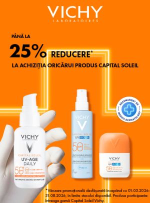 Promotie cu pana la 25% reducere la Vichy Sun